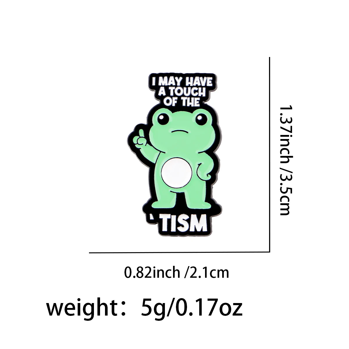 Autism Awareness Enamel Pin Cute Frog Brooch Pines Lapel Pins Badge on Backpack Clothing Accessories Animal Jewelry Kids Gift