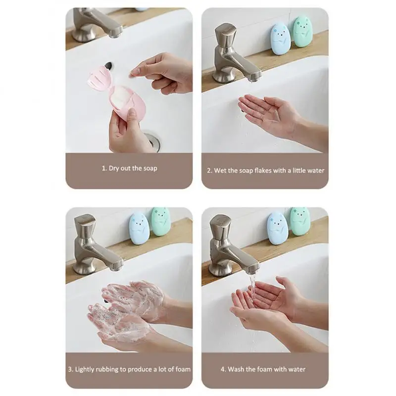 20-100pcs Hand Washing Pads For Outdoor Travel Cleaning soap paper Portable Disposable Hand Washing Soap Tablets For Children