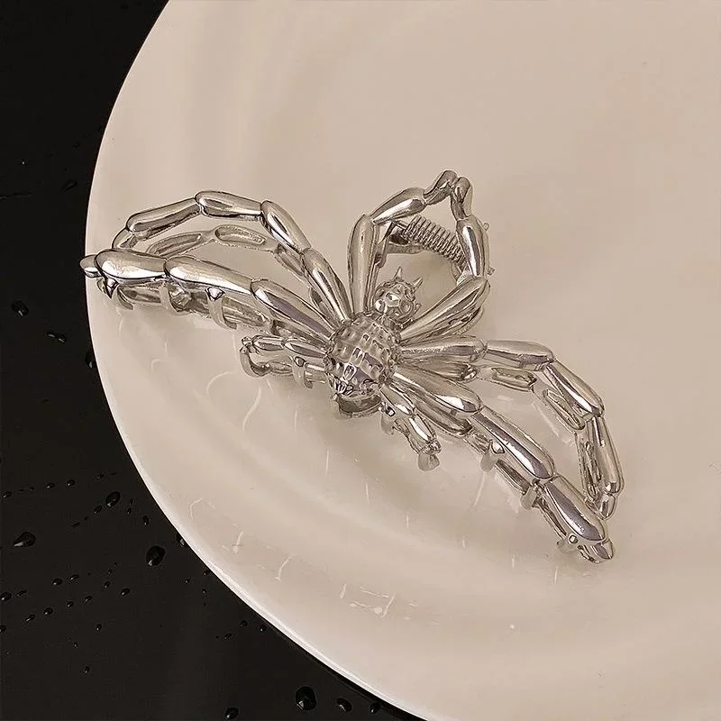 Large Spider Hair Clip Metal 2023 Halloween Women Headwear Claw Girl Hairpins Trendy Gift Gold/Silver/Black Accessories