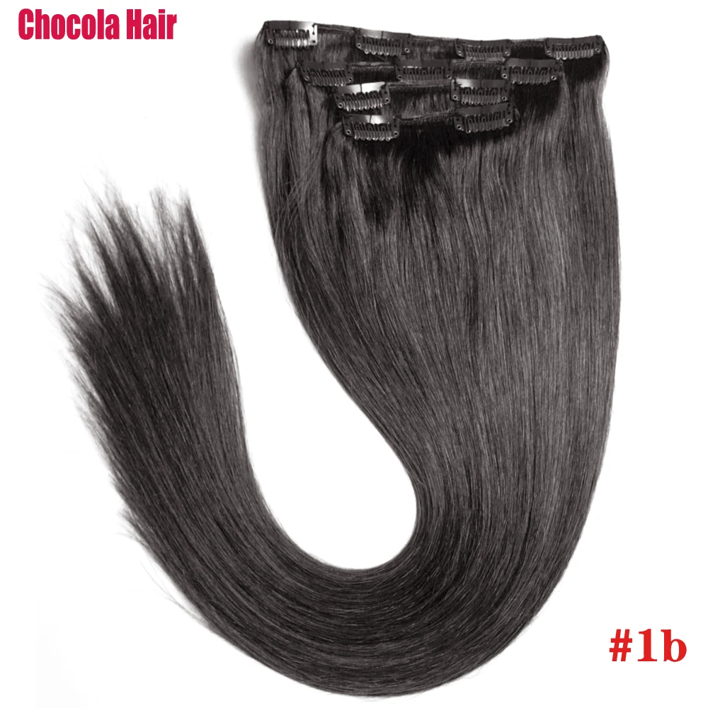 Chocola 100% Brazilian Remy Clips In Human Hair Extensions 16