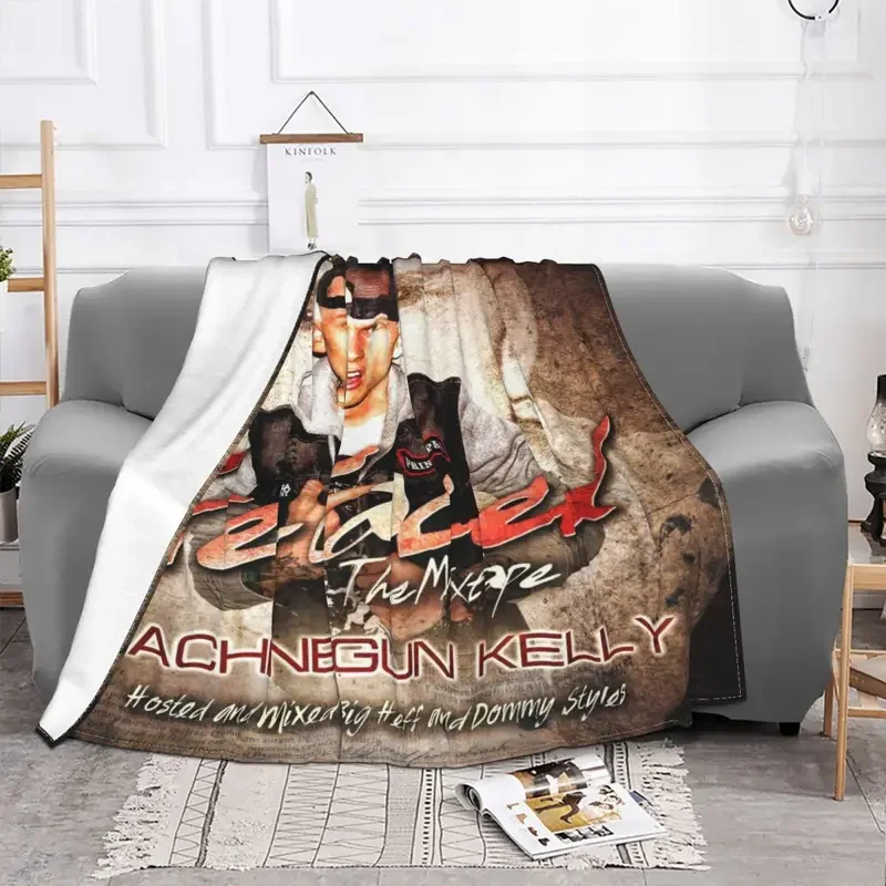 Machine Gun Kelly Rapper Music Art Blanket Flannel Textile Decor Multi-function Warm Throw Blankets for Sofa Car Quilt