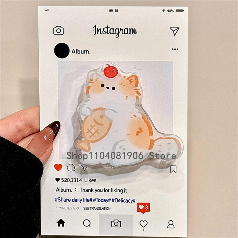 

Корейский милый мультяшный забавный кот, кронштейн для телефона, держатель Tok Griptok, кольцо для iPhone 16, 15, аксессуары, подставка для телефона, кронштейн