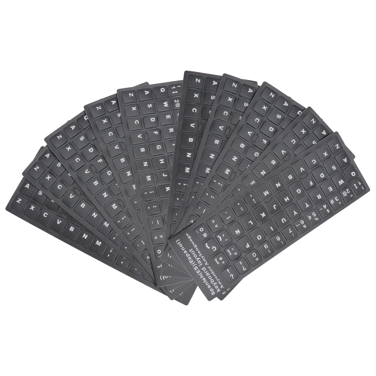 

10pcs Spanish Language Keyboard Stickers Universal Multi-Language Labels For Laptop Pc Replacement Skin Protective Cover