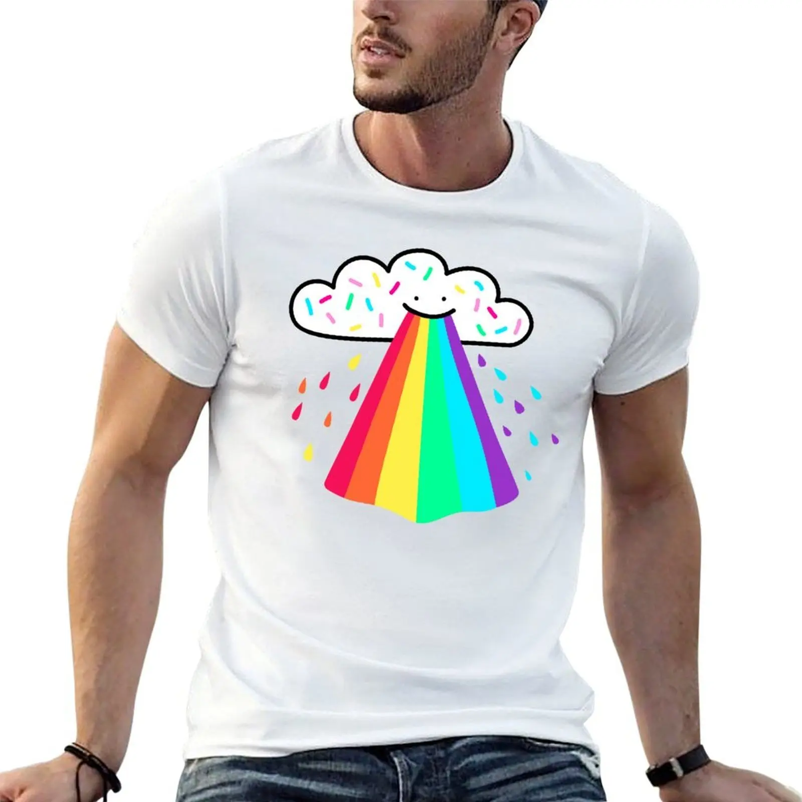 Rainbow Blast T-Shirt summer top gifts for boyfriend mens t shirt graphic
