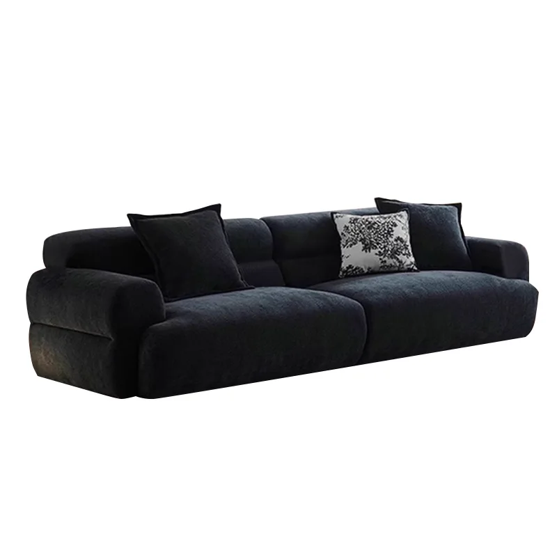 

French retro small apartment living room designer fabric sofa matte cloth modern simple light luxury high-end cloth sofa