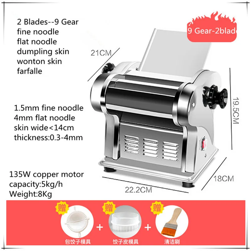 2 blade electric noodle machine Household electric automatic small stainless steel Pasta Maker