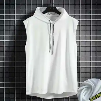 Gym Solid Color 2026 Brand New Men's Tank Tops Vest Sleeveless Tees For Male Hooded Man Vests Tops Hip Hop Men Tank Top T shirt 5