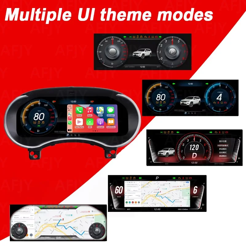 أداة العنقودية الرقمية للسيارة دودج دورانجو 2008 2009 2010 ~ 2021 لوحة القيادة Carplay عرض مقياس سرعة قمرة القيادة الافتراضية #1