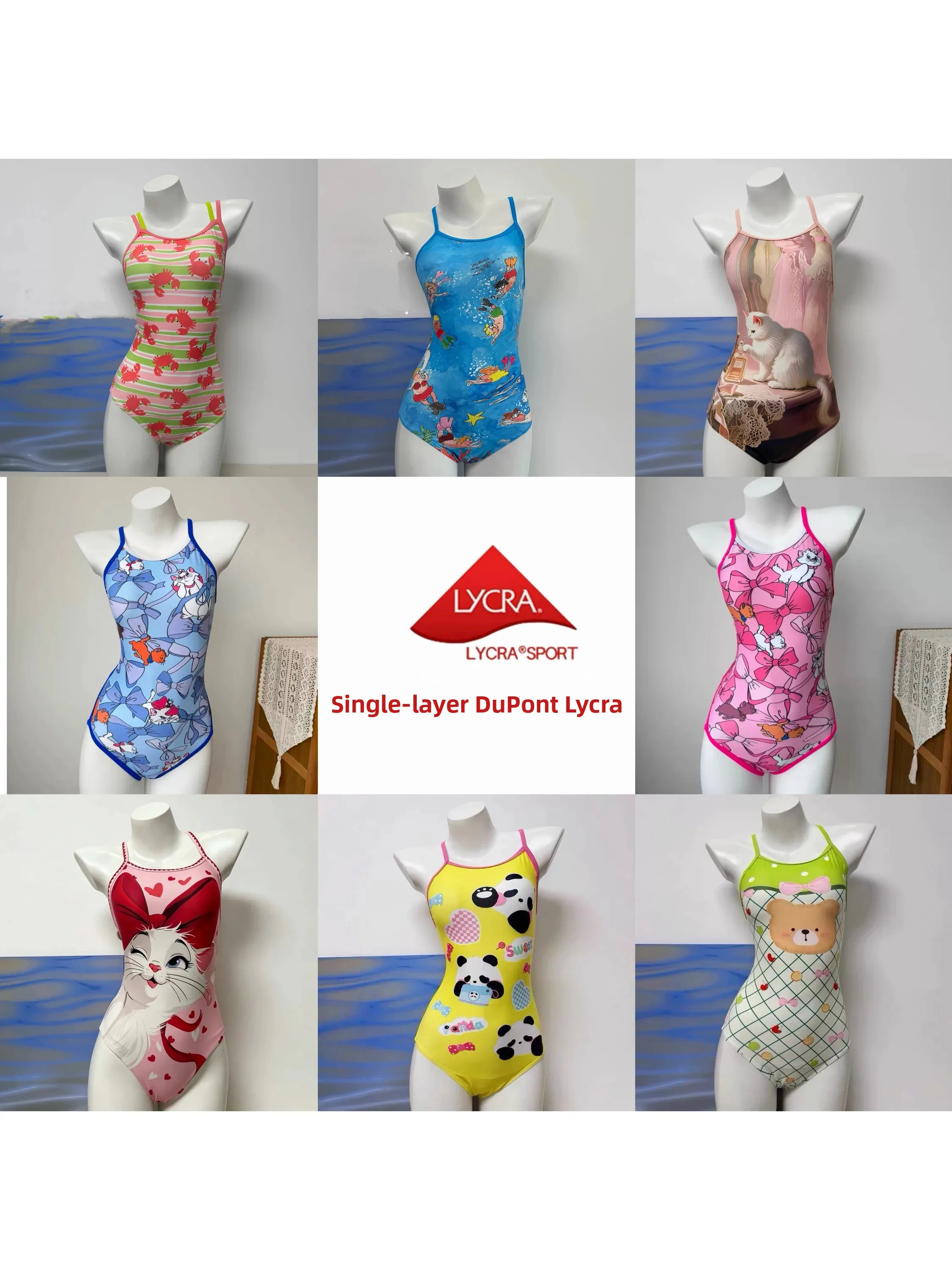 

DuPont Lycra Single Layer Speed Suit Swimsuit Comfortable Print Beautiful Back Women's Competitive Style Swimming C...