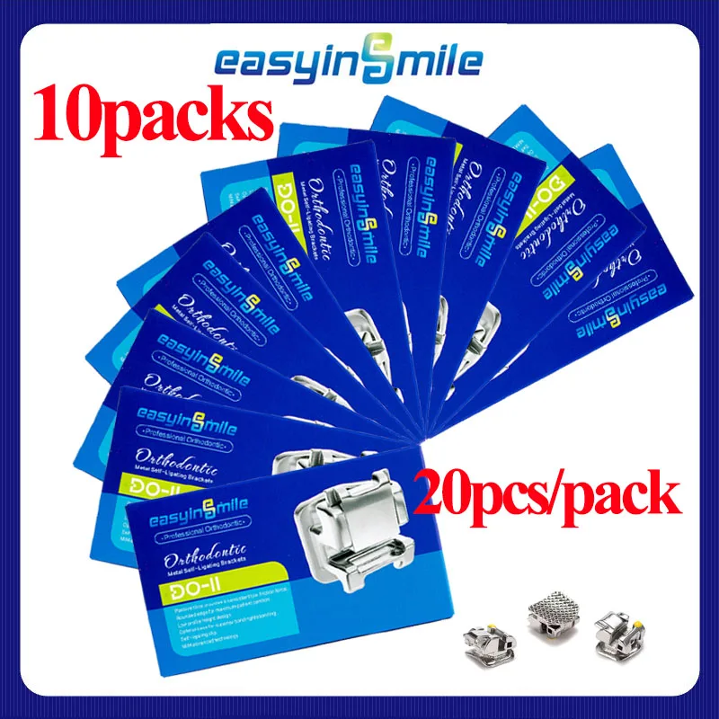

10 шт. Easyinsmile или физический кронштейн Fisk, мини-брекеты, стоматологический материал для металла, самоделирующийся Roth/MBT 345, слот .022