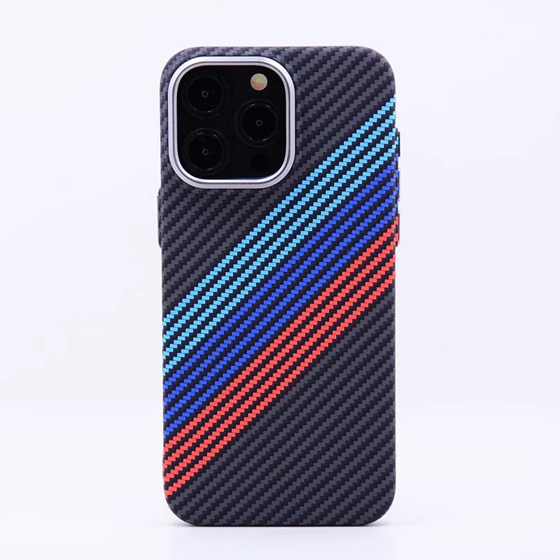 Karbon print pattern Hard Back Case For iPhone 13 14 15 16 Pro Max Magnetic Luxury Hybrid pc+metal Matte Cover