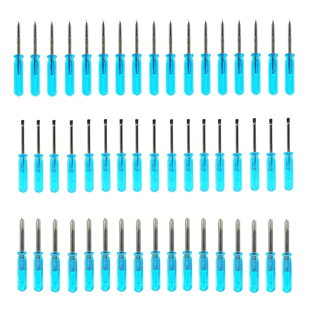 50 peças Mini Chave de Fenda de Ponta Plana e Cruzada 3.0/2.0mm para Reparo de Celulares e Controles Sem Fio Xbox 360