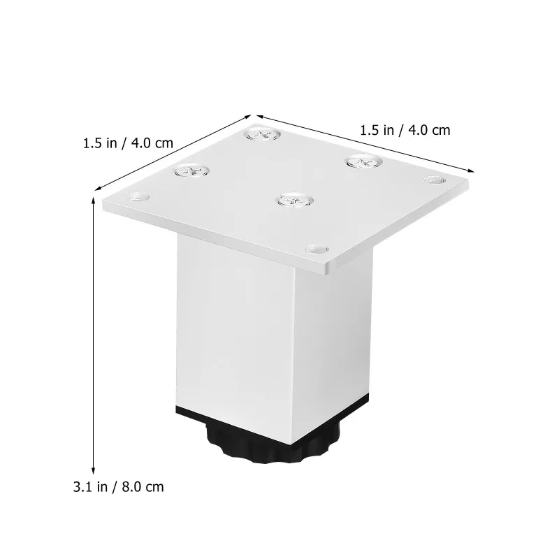4pcs 8cm Square Aluminum Feet Heavy Duty Adjustable Leveling Furniture Legs Shelf Stabilizers Non Slip Sturdy Modern