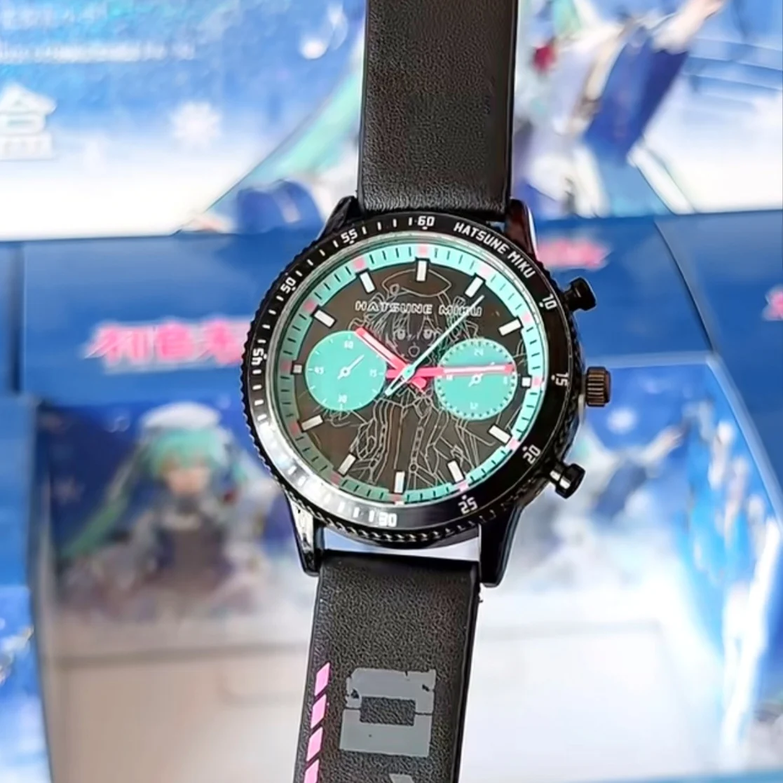 

Anime Hatsune Miku Girls Watches Kids Leather Strap Cute Children Cartoon Wristwatches Gifts