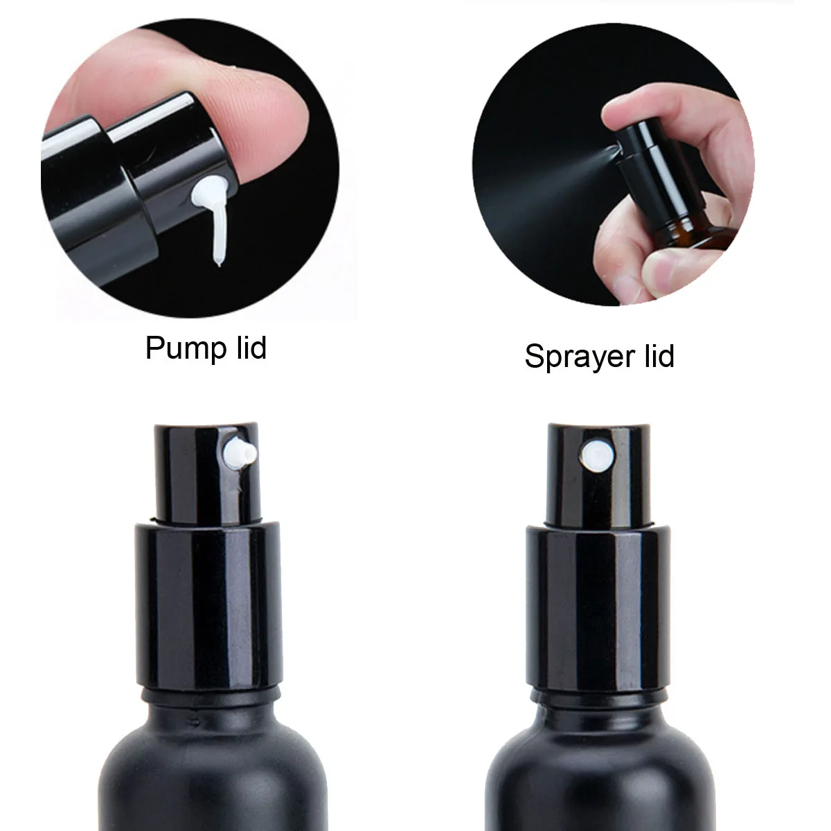 15ml 30ml 100ml Essential Oil Spray Bottle Black Fine Mist Perfume Atomizer Refillable Glass Bottles Empty bottle shampoo Bulk