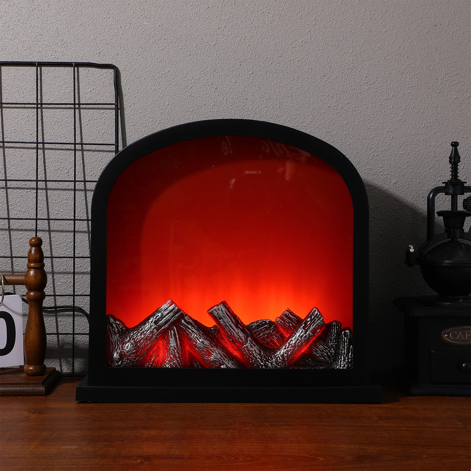 1 Zestaw Lampka Nocna LED Kominek Zimowe Święta Dekoracja Sypialni Impreza Lampka Stołowa USB Lampka Biurkowa Chroniąca Oczy