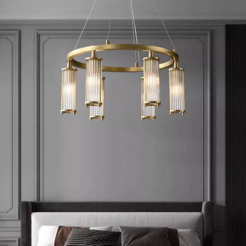 Modern Chandelier Luxury Light   Minimalist Atmosphere Bedroom Dining Room Living Room Large Lamp Loft Fixtures Leather Lamp