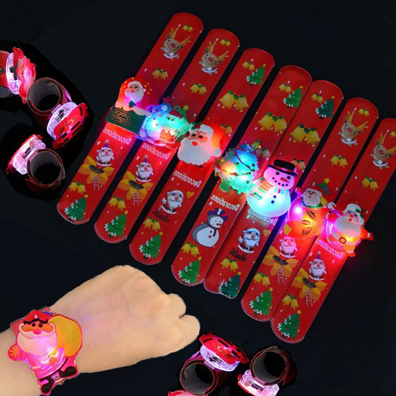 خاتم صفعة متوهج للكريسماس للأطفال ، ألعاب الكريسماس ، هدايا الحفلات ، سوار معصم للأطفال ، مفاجأة ، هدية صغيرة ، ديكور العام الجديد #1