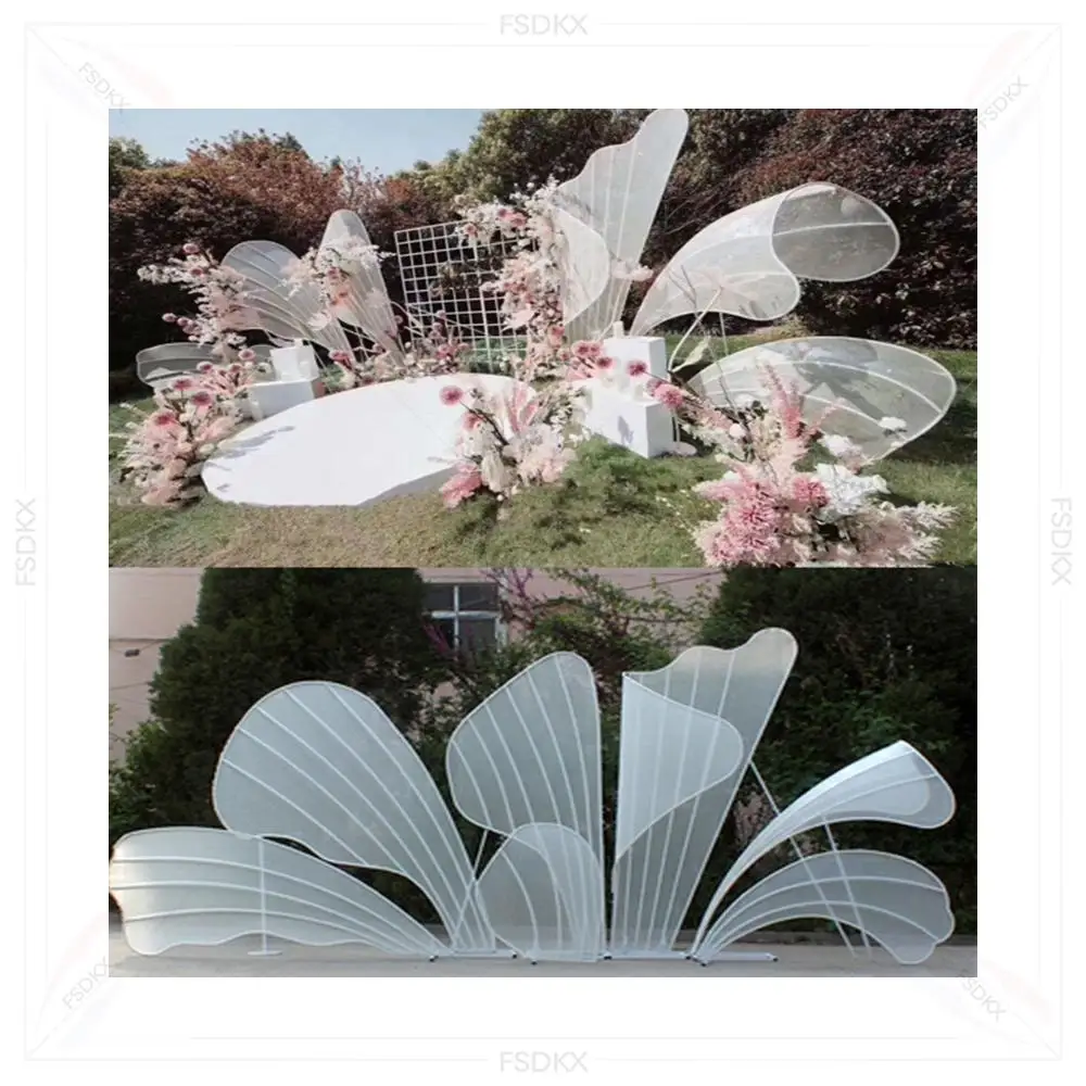 

FSDKX Wedding Arch Metal Frame Party Backdrop Stand Warm Glowing Petals Arch for Stage Decoration