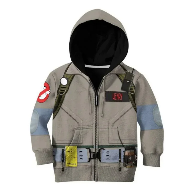 Cosxin Ghost Uniform Cosplay Costumes Halloween Costume for Kids Hoodie Anime Figure Ghost Busters Sweater Carnival Suits Clothe
