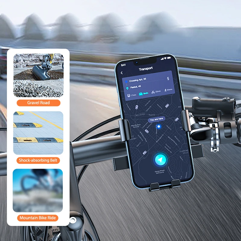 Qoovi-自転車用携帯電話ホルダー,GPSサポート,耐衝撃性,iPhone 14 pro,Samsung,Xiaomi用