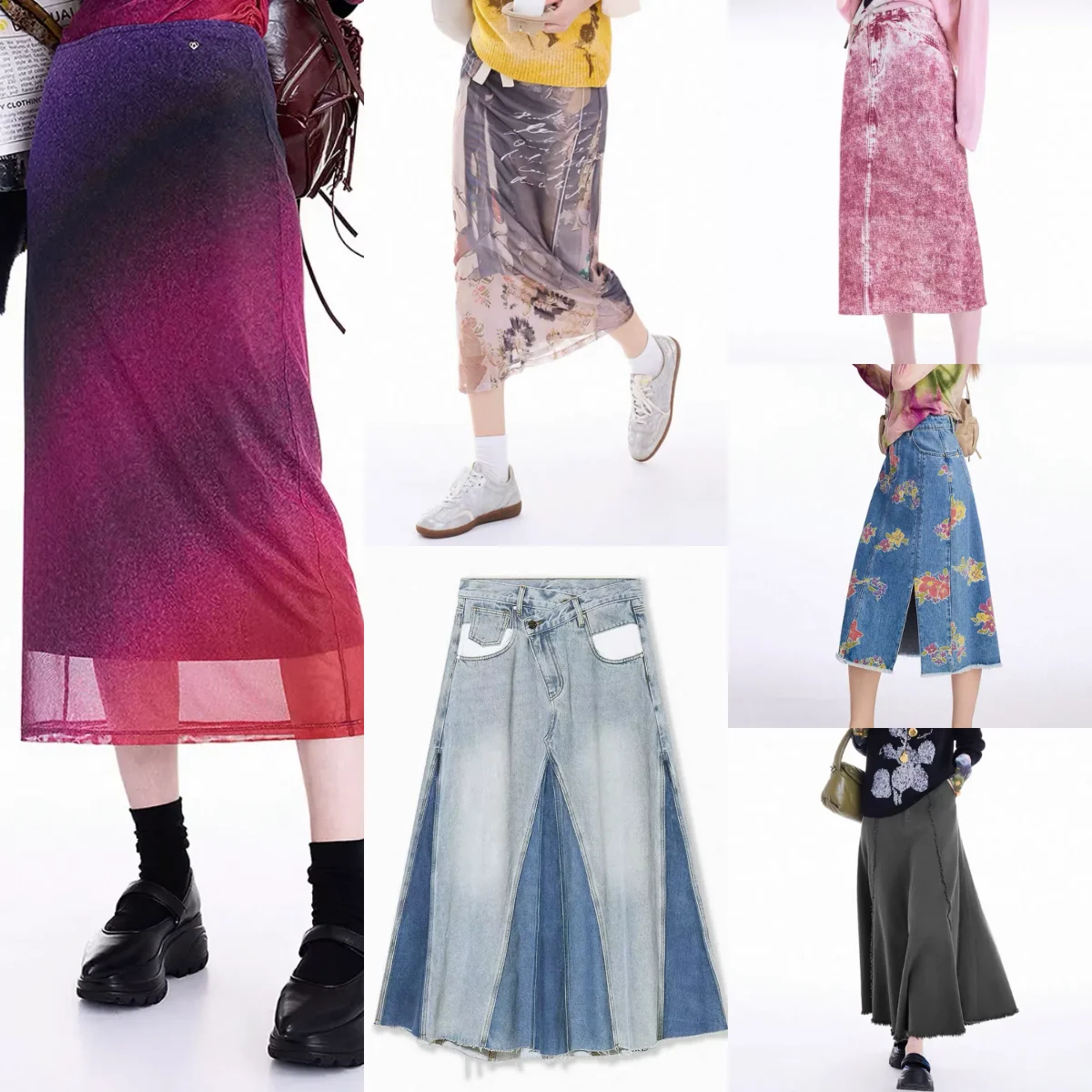 

Light luxury original Spanish women's half skirt embroidered print designer style contrasting color medium long straight tube sk