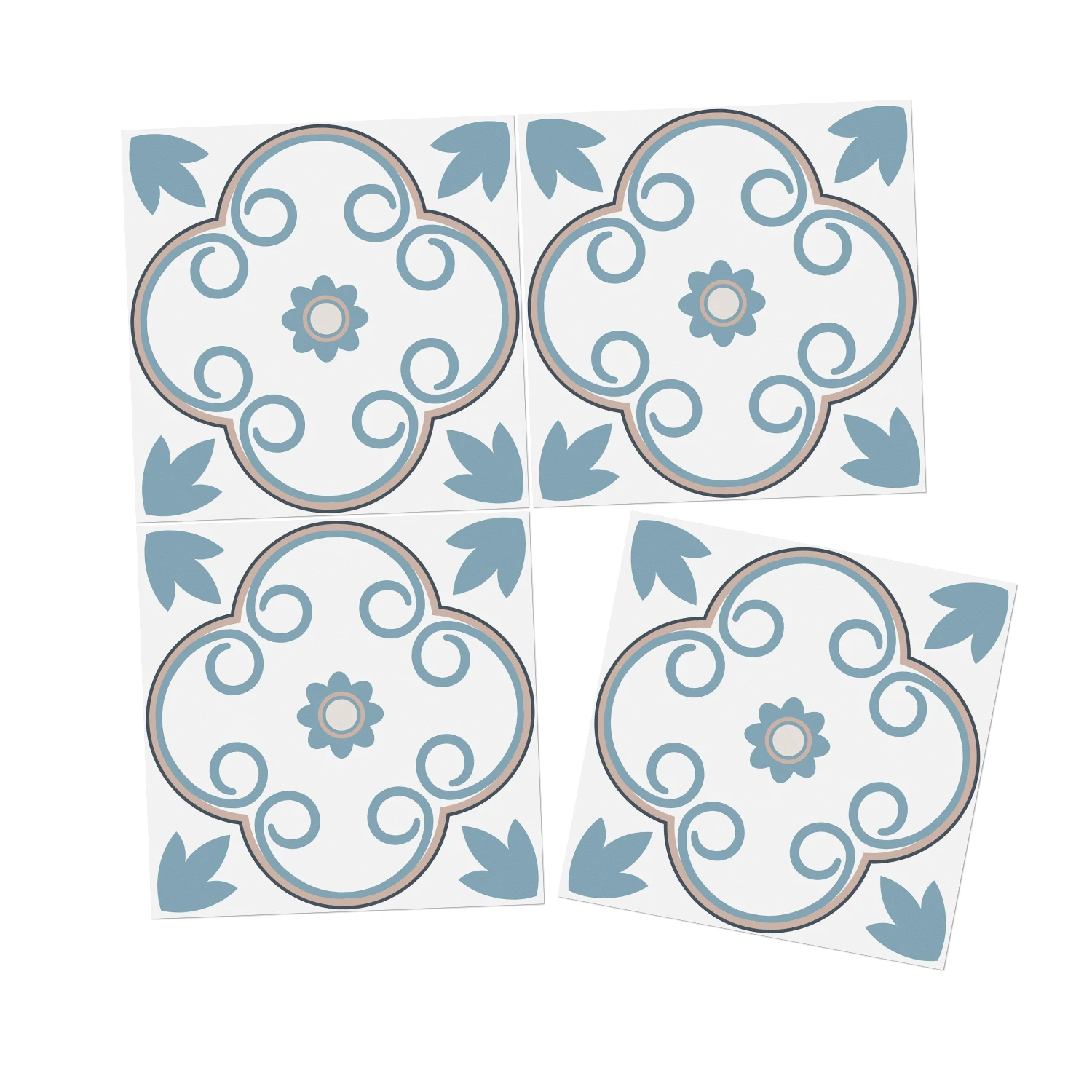 

Peel and Stick Moroccan Tile Stickers Self Adhesive Waterproof Floor Wall Decals (20x20cm/30x30cm, 5/20PCS)