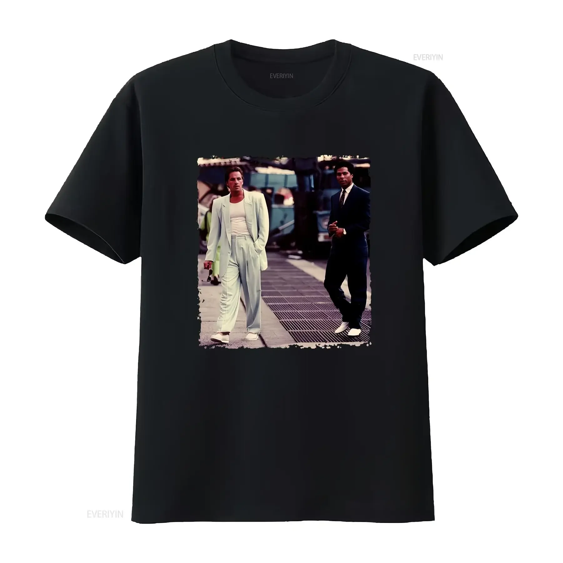 Miami Vice Crockett And Tubbs T Shirt vintage Washed streetwear fashion Slightly Versatile Stretched Comfortable