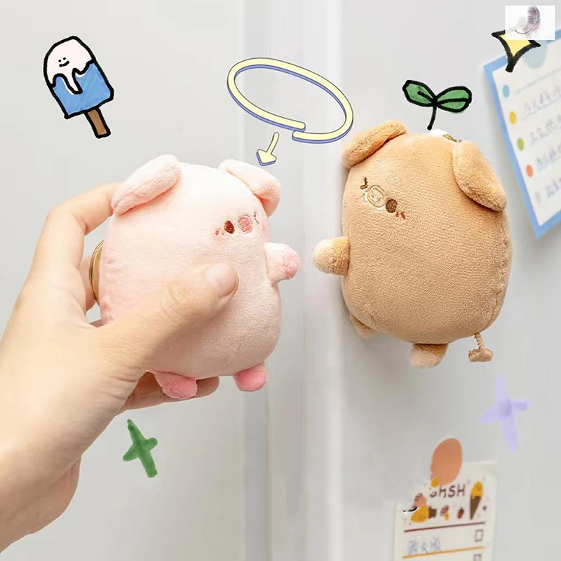 

2Pcs Plush Magnetic Couple Pig Keychain Cute Kawaii Girl Holiday Gift Magnet Backpack Pendant Creative Plush Toy