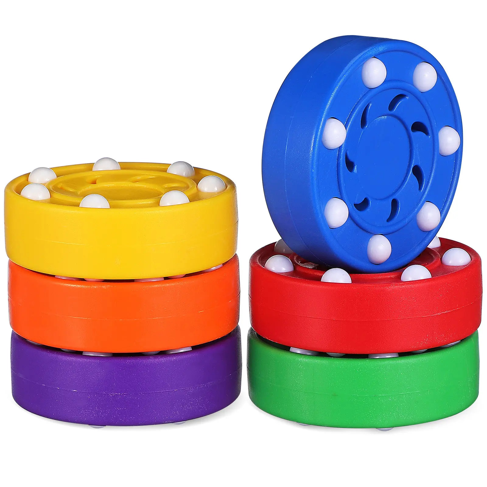 6pcs-colored-roller-hockey-pucks-floor-hockey-balls-indoor-outdoor-training-practice-accessories-sports-balls-pucking-ball
