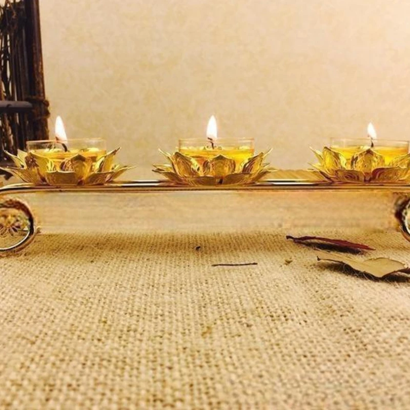 7 Hoa Đèn Dầu Tealight Chân Nến Phật Giáo Để Thiền Trang Sức Giọt