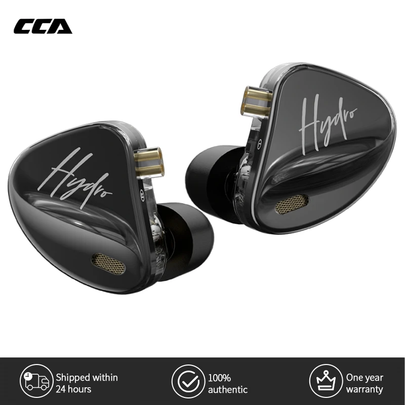 CCA Hydro in Ear Monitor Auriculares con 4 interruptores de sintonización, auriculares para juegos con controlador híbrido 2DD + 8BA, auriculares IEM de graves HiFi