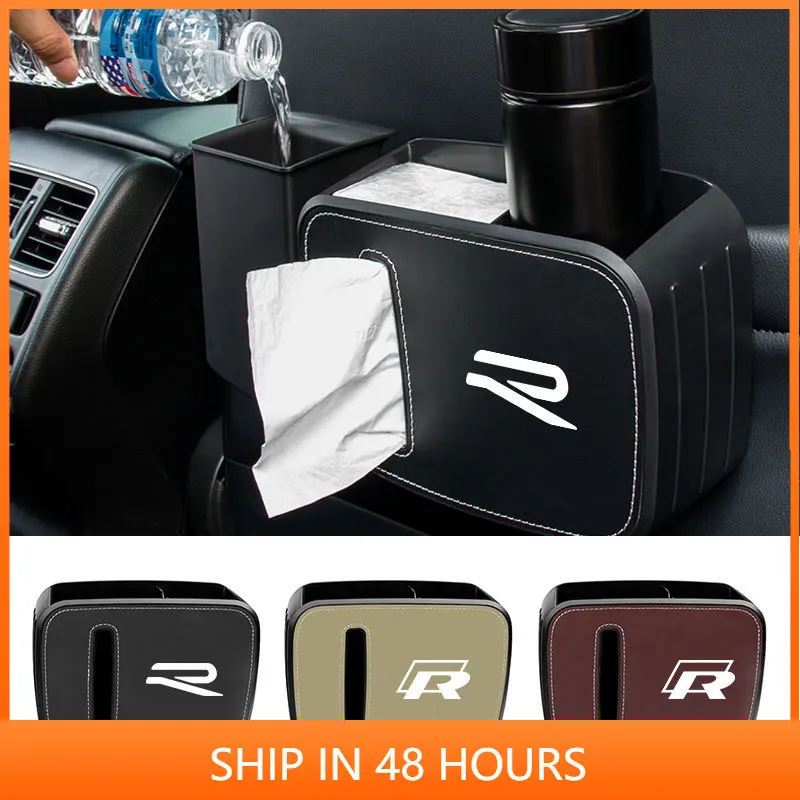 

Car Multi-Functional Tissue Box Water Cup Holder Storage Box for Volkswagen VW Jetta R-line GTI R Polo Golf Passat Golf 8 MK8