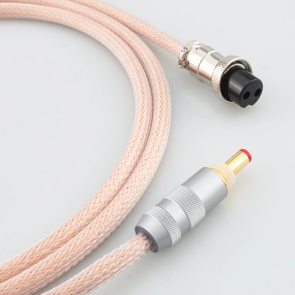 Hifi OCC Copper wire gx16 DC plug DC cable linear power cable GX16-2P TO DC2.5 DC2.1