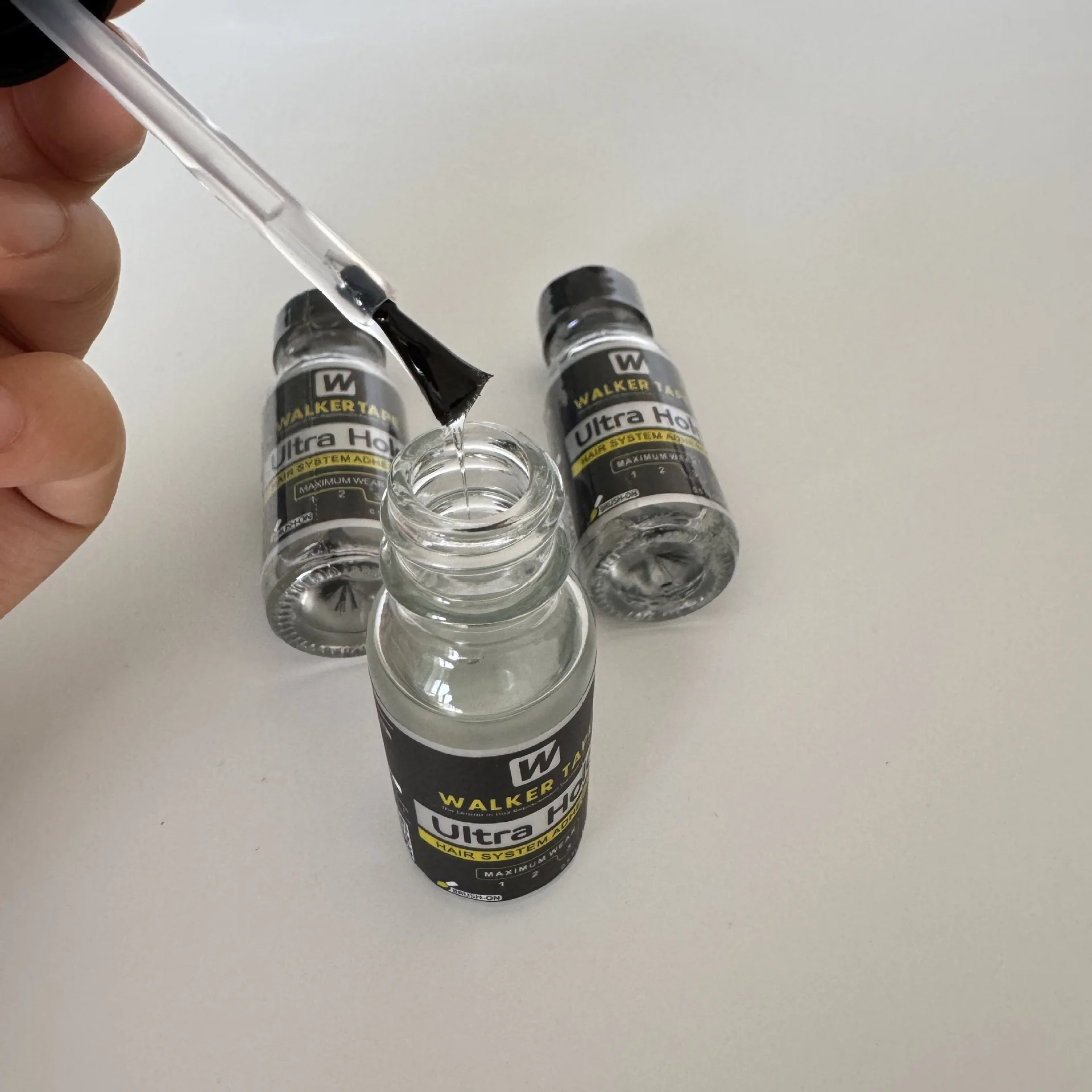 Cola ultra hold para peruca, cola à prova d'água para peruca de renda/peruca/fechamento, sistema de cabelo invisível, adesivo com escova + removedor de renda