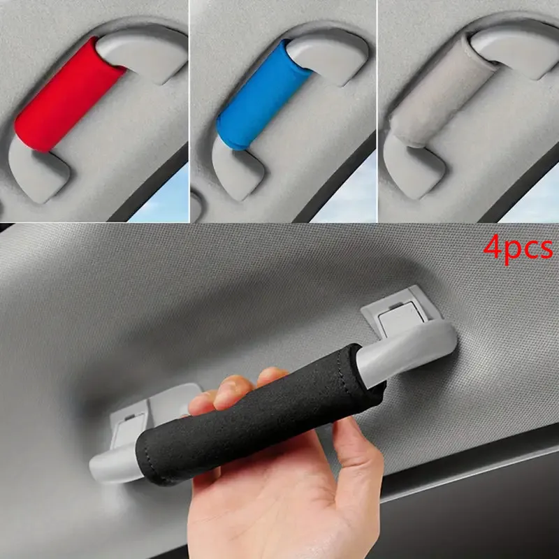 

Комплект из 4 накладок на ручки автомобиля, мягкие защитные чехлы для ручек, защита дверных ручек авто, декор для интерьера автомобиля