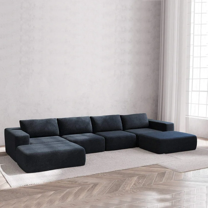 

Customizable export explosion compression sofa 3 in 1 pure sponge minimalist large apartment fabric sofa
