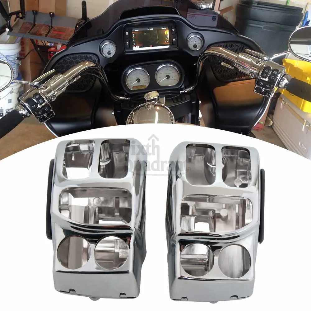 

Motorcycle Part Left&Right Chrome Handlebar Control Switch Housings Fit For Harley Touring Road Glide 3 FLTRT 2023 2024-Later