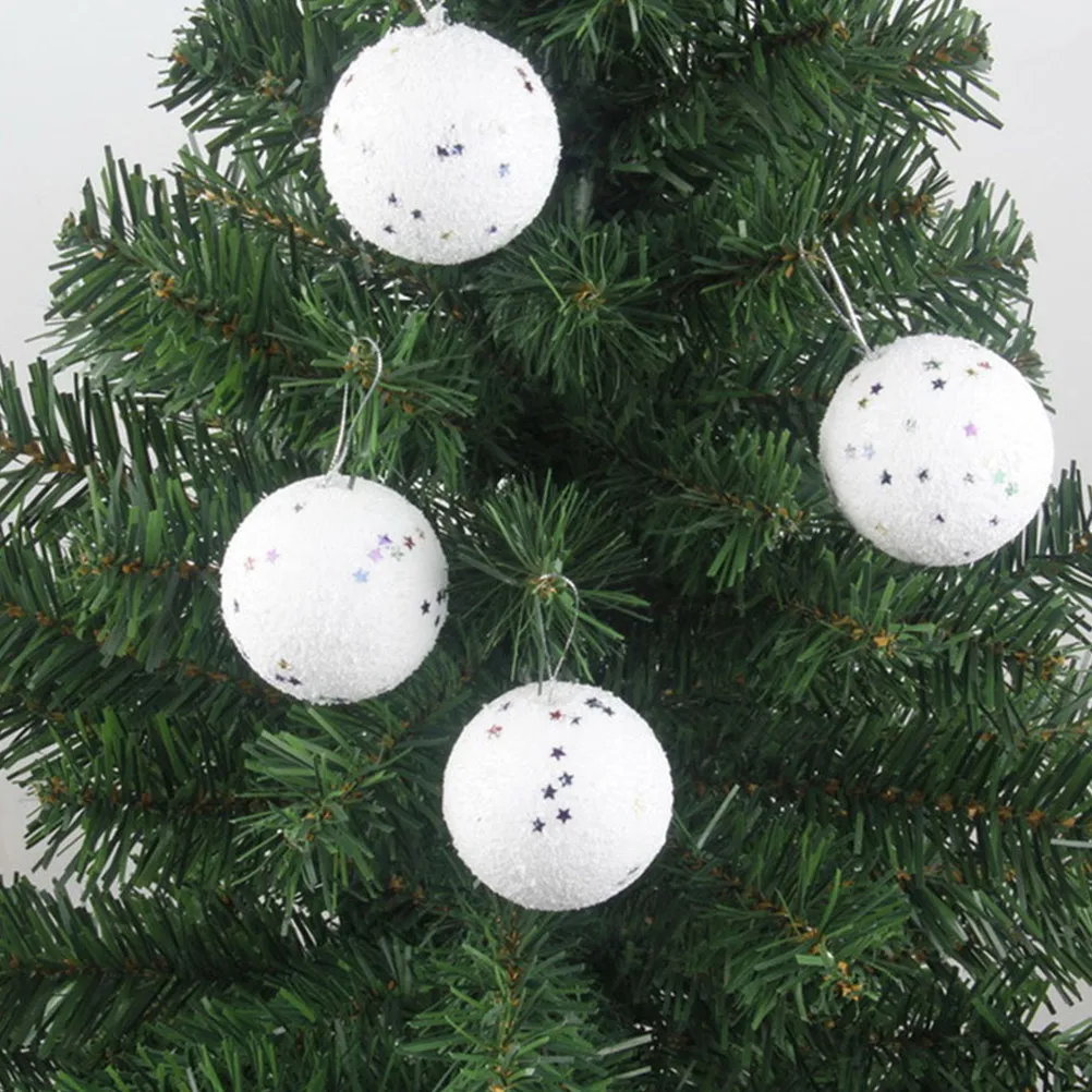 

24pcs Snowball Christmas Tree Foams Balls Tree Pendants Xmas Decors Hanging Xmas Decors naments Party