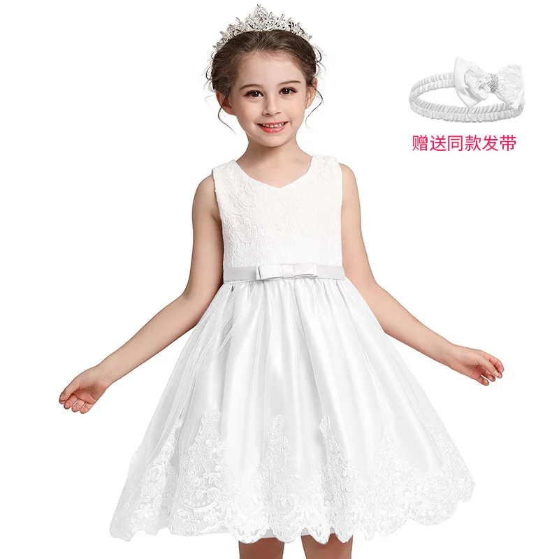 Baby Girl Princess Dress Floral Lace Party Birthday Costume Sleeveless Cake Tutu Dress Summeer Casual Kids Girl Clothing