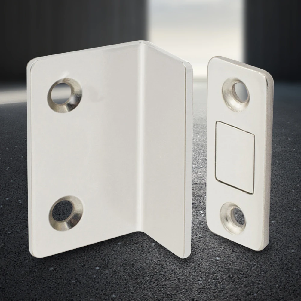 Punch Free Door Stopper Strong Magnetic L-shaped Closet Door Closer Ultra Thin Invisible Anti Collision for Home Improvement