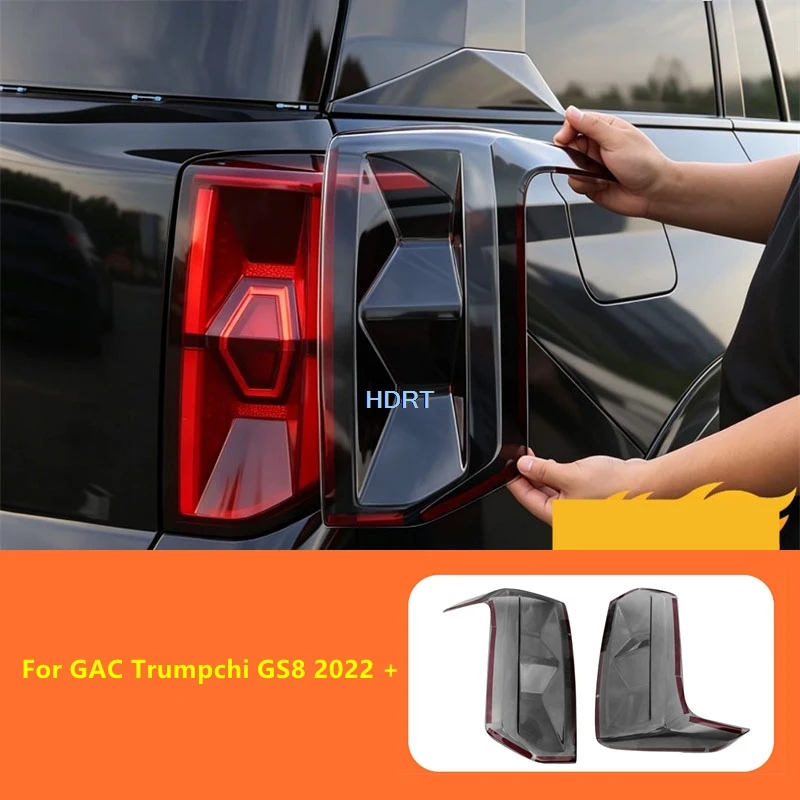 Car Style Tail Light Shell Rear Fog Lamp Cover For GAC Trumpchi GS8 2th 2022 + Protector Decoration Accessories Exterior Sticker