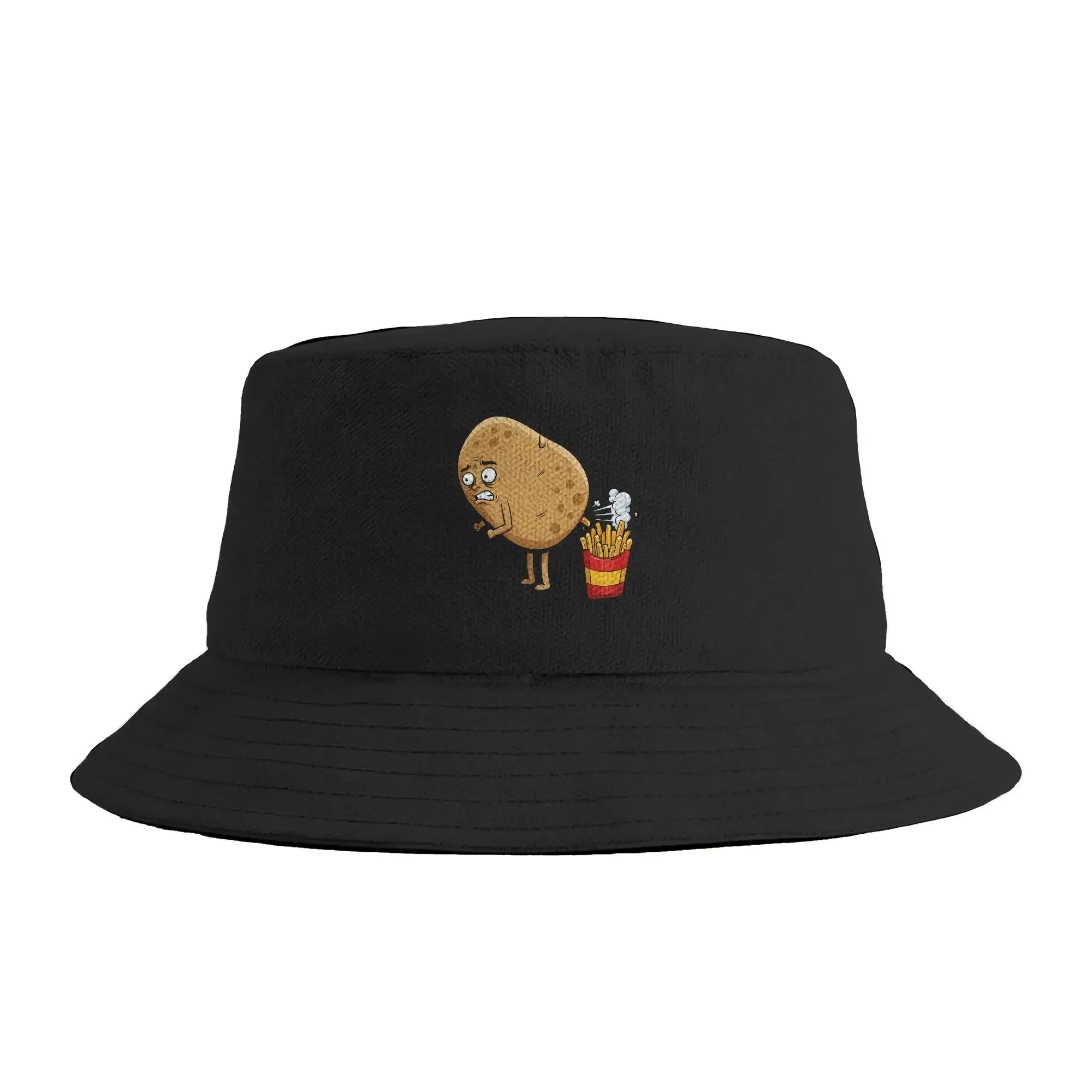 Unisex Pooping Potatoe Bucket Hat Breathable Fisherman Hats Spring Trendy Fishing Caps Streetwear Printed Sun Hat