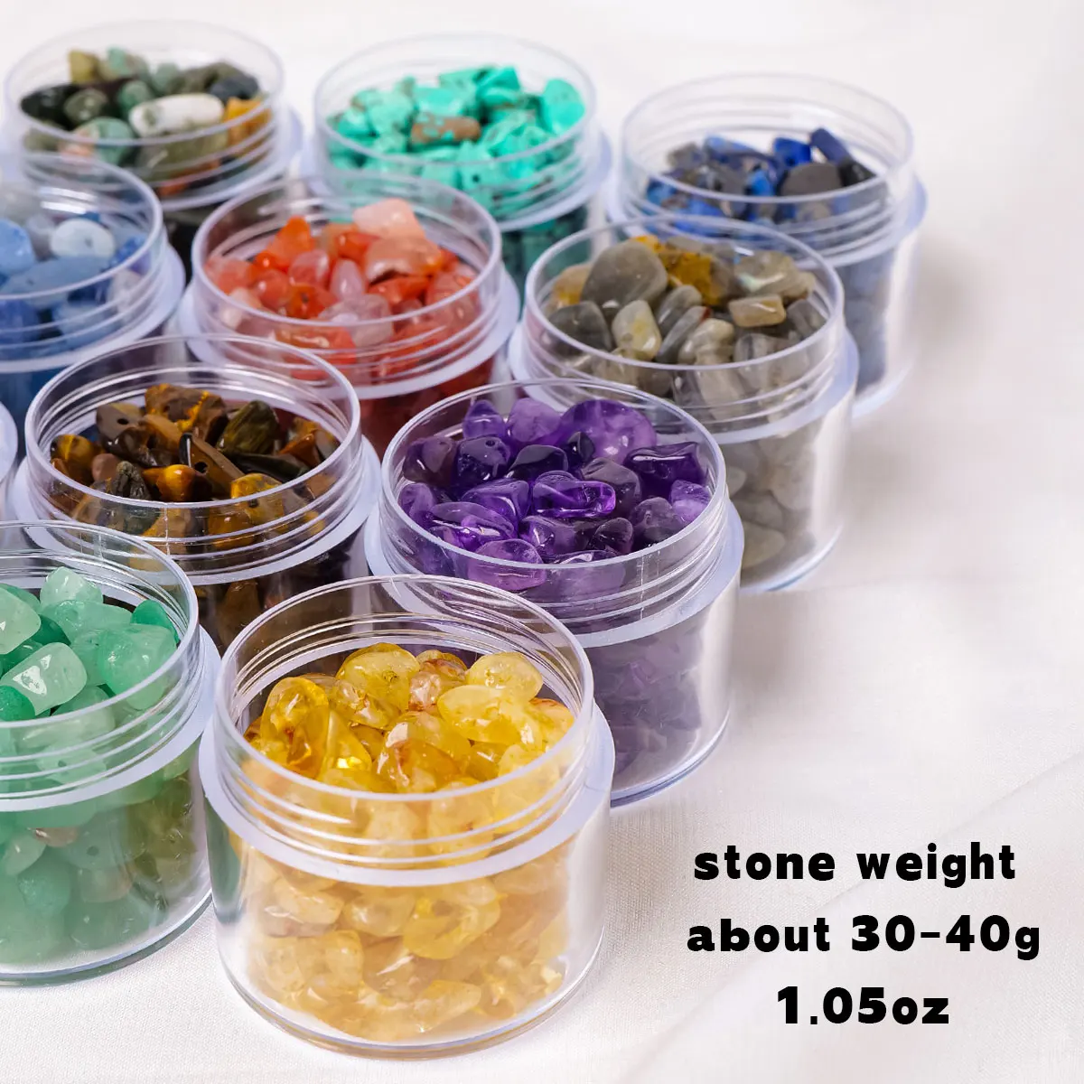 1pc Natural Crystal Crushed Stone Semi-finished Canned DIY Bead String Bracelet Jewelry With Hole Demagnetization Energy Stone