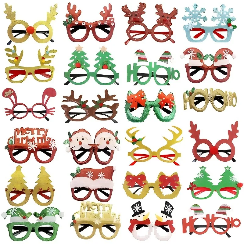 

Набор очков для рождественской вечеринки, 24 шт., реквизит и украшения унисекс, один размер, товары для рождественских мероприятий и вечеринок, рождественский подарок для детей