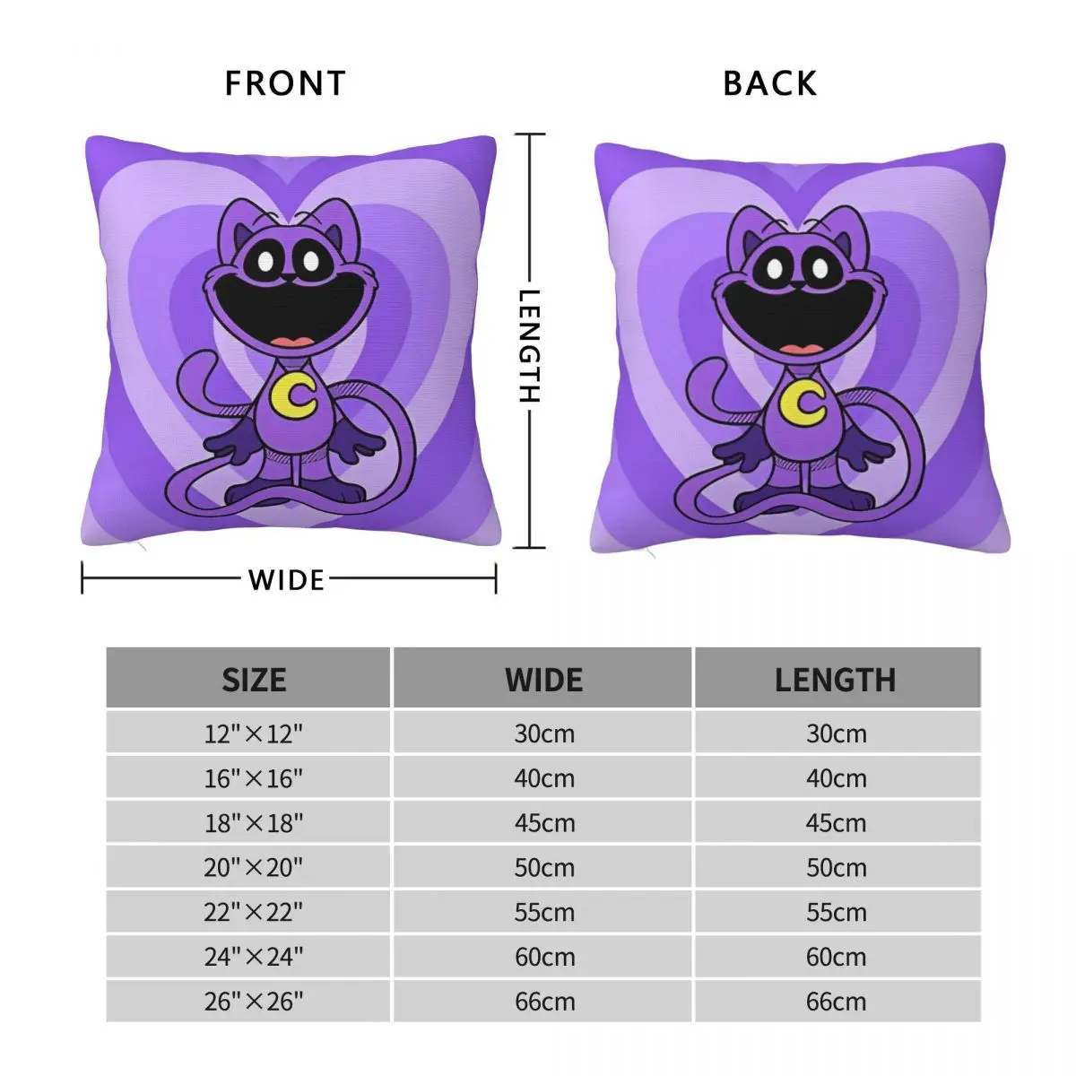 Smiling Catnap Heart Happy Pillowcase Printing Polyester Cushion Cover Decorations Cartoon Game Throw Pillow Case Cover 40*40cm