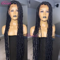 40 Zoll lange geflochtene Perücken mit Schmetterlings-Locs, synthetische 360-Grad-Vollspitze-Front-Perücken für schwarze Frauen, Passion Twist Box, geflochtene Spitzenperücke