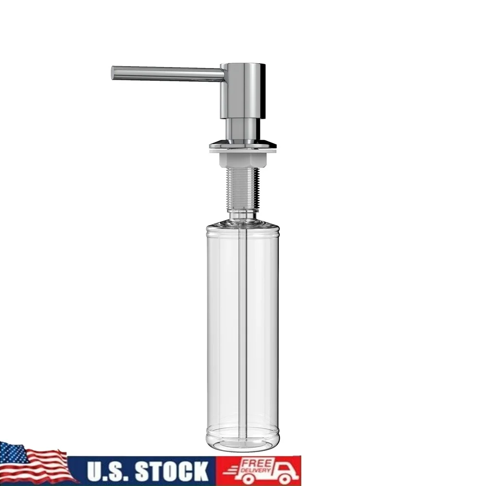 

Современный кухонный дозатор для мыла и лосьона, полированный хром, легко наполняемый верх, прочная трубка для заправки из нержавеющей стали, емкость 10 унций