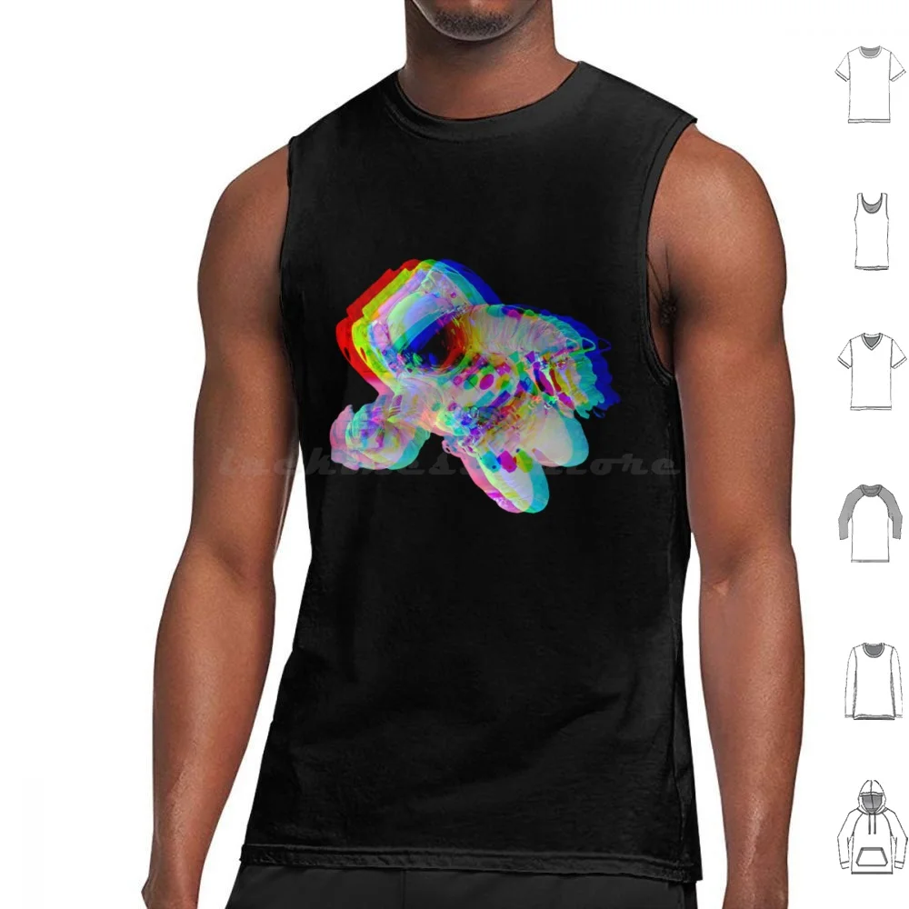 Trippy Spaceman Tank Tops Print Cotton Trippy Space Spaceman Astronaut Outerspace