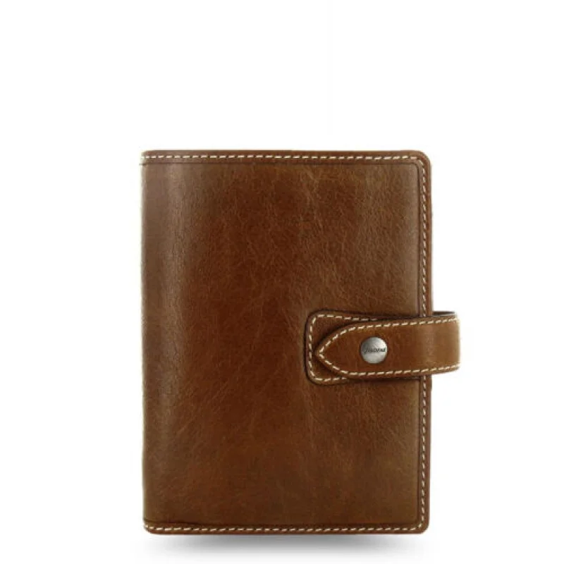 A+ Filofax Bolso Tamanho Malden Organizador Planejador Diário Couro Ocre - 025842 Presentes